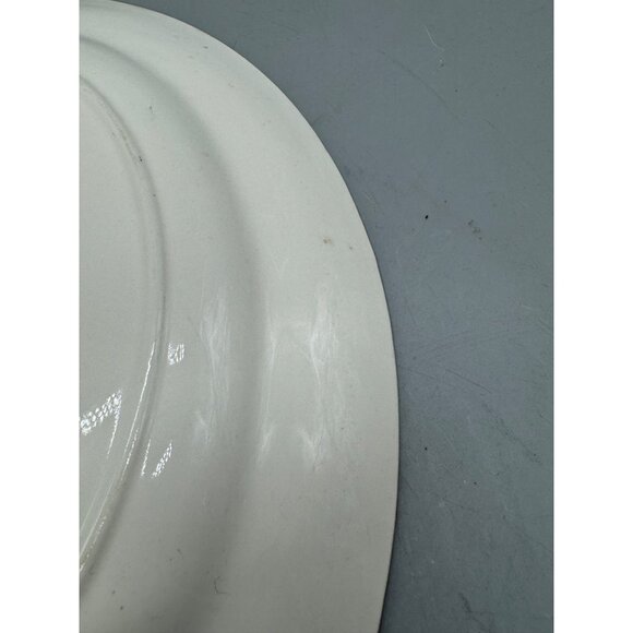 Vtg eggshell nautilus Oval Ceramic Serving Platter White Rose Pattern Green READ - Picture 9 of 14